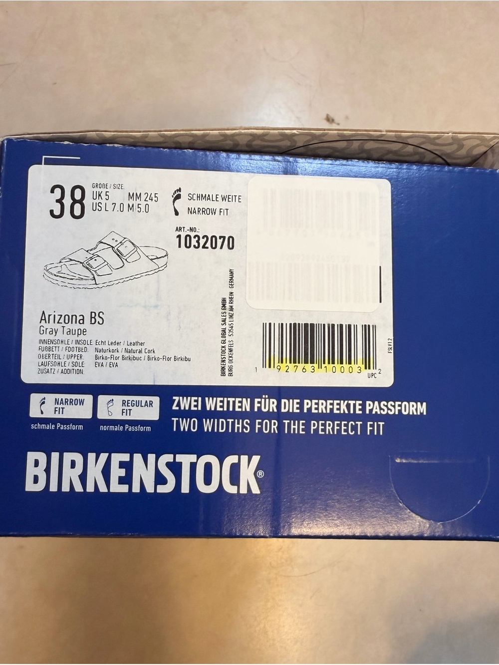 Birkenstock Gray Taupe Two-Strap Arizona-Style Sandals - Picture 3 of 3